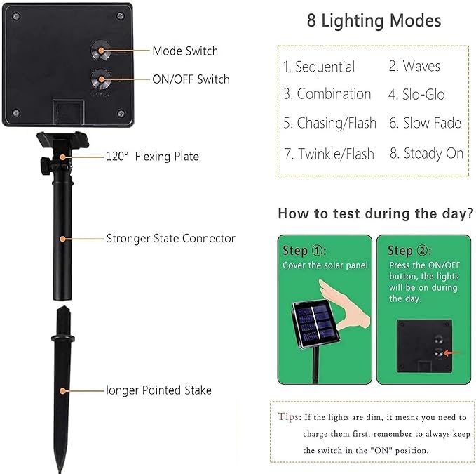 2 Pack 90FT Solar Christmas Lights, Super Bright 160 LED Solar Lights String with 8 Lighting Modes, Outdoor Waterproof Green Wire Solar Twinkle Light for Xmas Garden Decorations (Warm White)
