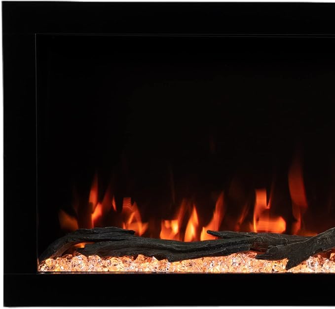Modern Ember Highmark 72 Inch Smart Linear Electric Fireplace - Premium Flame with 10 Colors, Sleek Hidden Vent Design, Install Recessed in-Wall or Wall-Mount, WiFi Enabled.
