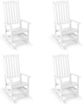 Outdoor Rocking Chairs Set of 4, Oversized All Weather High Back Porch Rocker, Patio Rockers for Outside