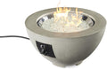 Outdoor GreatRoom Co Propane Fire Pit Table - Cove Gas Fire Pits for Outside Patio - 42 Inch Round Bowl Concrete Firepit Fire Table with Glass Tabletop Cover, Tempered Clear Glass Gems, 105,000 BTU