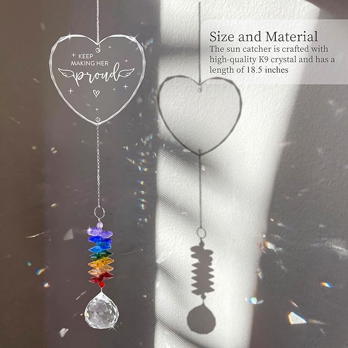 GIFTELIX Christmas Ornaments - Sympathy Gift for Loss of Loved One - Suncatcher Ornament - Crystal Rainbow Maker - Hanging Crystal Decor - Remembrance Gift for Loss of Mom - Christmas Tree Decor
