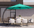 Kingdura 11ft Cantilever Patio Umbrella with Base Included, Large Round Offset Outdoor Pool Umbrella, 360° Rotation & Infinite Tilt, Heavy Duty Aluminum Frame for Deck Backyard, Turquoise Blue