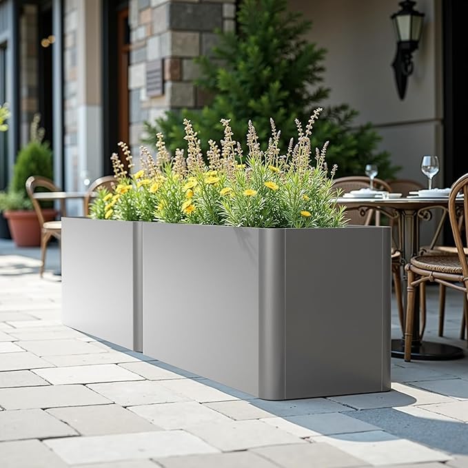 Large Rectangular Planter 36" L x 15" W x 15" H, Long Planter Box for Outdoor Patio/Porch Planter Boxes Outdoor Modern Design for Plants, Flowers, Garden