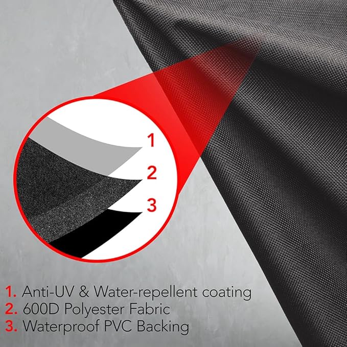 Heavy Duty BBQ Grill Cover for Outdoor Grill, 52 Inch – Waterproof, Weather Resistant, UV & Fade Resistant with Adjustable Straps – Gas Grill Cover for Weber, Charbroil, etc. Charcoal