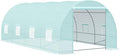 Outsunny 20' x 10' x 7' Walk-in Tunnel Greenhouse with Zippered Door & 8 Mesh Windows, Large Garden Green House Kit, Galvanized Steel Frame, Green