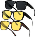 ANDWOOD Fit Over Glasses Polarized Sunglasses for Women Men Oversized Square Shades UV400 Protection