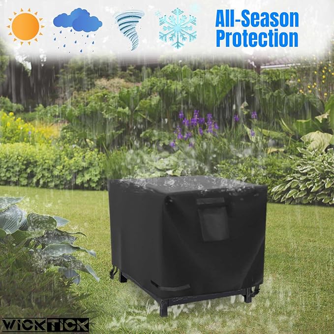 Square Gas Fire Pit Cover 30 x 30 x 25 Inch, Waterproof & 600D Heavy Duty Fire Table Cover, Compatible with Ciays, Xbeauty, BALI OUTDOORS and more 28x28, 30x30 Inch Patio Propane Firepits