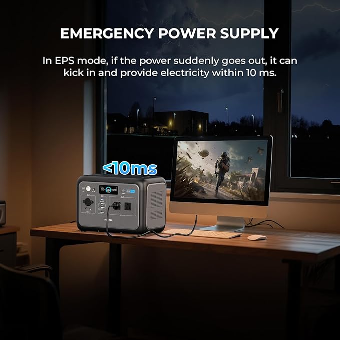OUKITEL Portable Power Station 800W, 512Wh Solar Generator LiFePO4 Battery Backup for Emergency Home Camping RVs