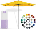 Midtown Umbrellas Push Pop Sunbrella Umbrella 9 Feet Outdoor Umbrella in Yellow Fabric - Patio Umbrella, Backyard Umbrella, Garden Umbrella, Picnic Table Umbrella & Pool Umbrella - Black Pole