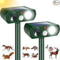 2 Pack 2026 Solar Ultrasonic Repellent Outdoor Cat Squirrel Skunk Dog Repellent for Yard,Deer Repeller Devices Motion Detection,Animal Deterrent Light for Rabbit Racoon Rodent Bird