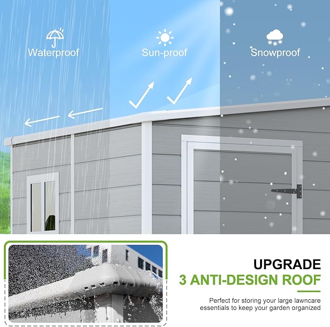 5x4 Shed Resin Outdoor Storage with Floor Included, Waterproof Small Plastic Garden Tool Shed Cabinet