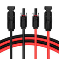 25 FT Solar Extension Cable, 10 AWG(6 mm²) Solar Panel Wire with 2 Pairs Female and Male Solar Connectors, PV Cable for Home, Boat, RV, Travel, Photovoltaic Systems(25FT Red + 25FT Black)