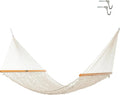 Original Pawleys Island Deluxe Oatmeal DuraCord Rope Hammock – 13 ft. x 65 in, 2-Person, 450 lb Capacity, Oak Spreader Bar, Zinc-Plated Hardware, Handcrafted in The USA