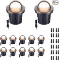 Well Lights Low Voltage, 5 Colors Selectable (Warm to Cool White) 12V In Ground LED Landscape Lights, IP67 Waterproof Outdoor, One Direction Aluminum ORB for Garden Tree 6W 420LM 12 Pack
