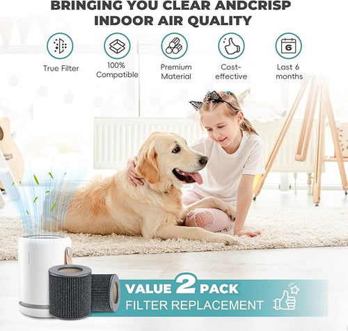 2 Pack Air Mini PECO Replacement Filters Compatible with Molekule Tri-Power Air Mini & Air Mini + Air Purifiers, 3 in 1 High-Efficiency Filtration Air Mini Filter Replacement for PECO Filter