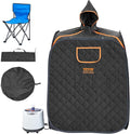 VEVOR Portable Personal Steam Sauna Spa Tent with 1200 Watt Steam Generator, with Chair & Storage Bag, Home Therapeutic Sauna Blanket for Detox Relaxation, Time & Temperature Remote Control, Black