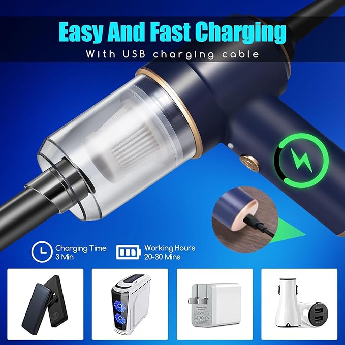 Bug Vacuum Catcher - Spider and Insect Catcher Traps,Cordless Handheld Vacuum Cleaner Rechargeable Bug Catcher Strong Suction with Suction Nozzle for Bedbug Cockroach Beetle Ant