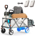 Litheli Electric Wagon Cart with 2 Batteries, All-Terrain Wheels & Variable Speed | 200L Capacity, 300 lbs Heavy-Duty Utility Wagon for Camping Beach Garden Shopping, SE-Beige