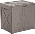 32 GallonOutdoor Storage Box,Resin Deck Boxes Waterproof, IndoorOutdoor Bin for Package Delivery, Patio Cushions, Gardening Tools, Lockable, UV Resistant
