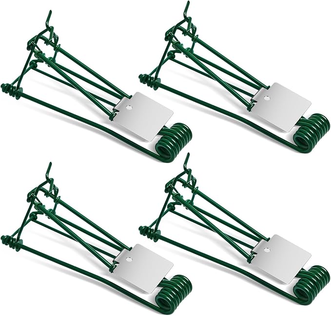 Qualirey 4 Pcs Outdoor Gopher Trap Easy Set Mole Trap Weather Resistant Gopher Killer Vole Killer for Lawn Garden Farm (Green)