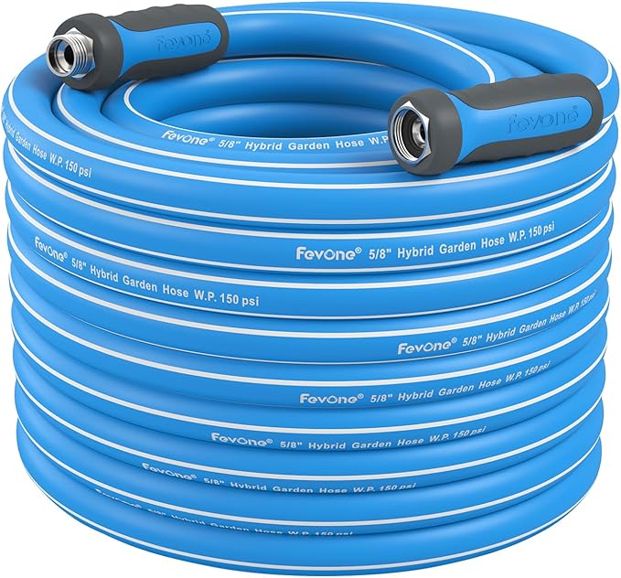 Fevone Garden Hose 80 ft., Lightweight Hybrid Water Hose, Flexible and Durable, Leak-Free Connections