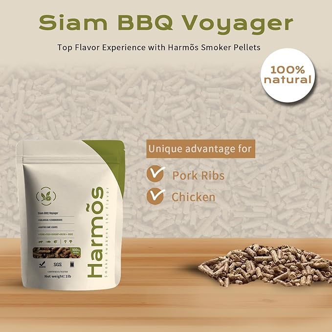 Harmos 4 Wood Pellets: Premium Hardwood pellets for SEA Tropical/Ninja BBQ/Smokers, 2 Sealed Packs