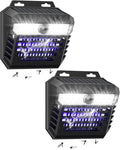 2-in-1 Solar Bug Zapper Outdoor Waterproof with Motion Sensor Light, Cordless Mosquito Zapper Outdoor with 3 Modes, Rechargeable Mosquito Killer Lamp for Patio (Black)