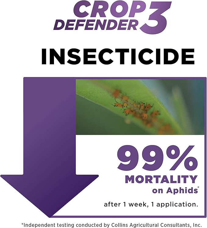 Grower's Ally Crop Defender 3 Concentrate - Natural Miticide, Insecticide, Fungicide Control for Plants - OMRI Listed Garden Safe Spray Killer for Powdery Mildew & Mites - 1 Gallon, Makes 400