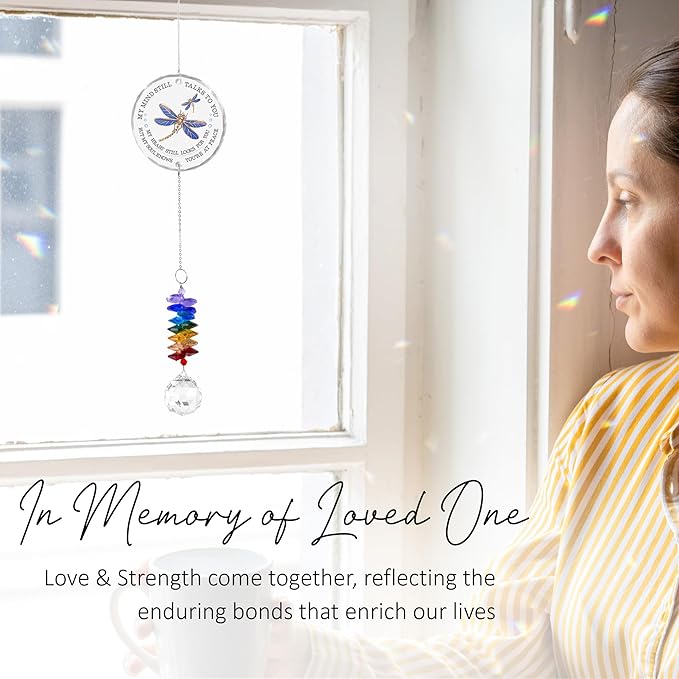GIFTELIX Memorial Suncatcher - Sympathy Gift for Loss of Loved One - Crystal Rainbow Maker - Bereavement Keepsake - Hanging Crystal Decor - Loss of Family Friend Pet - Suncatcher Ornament