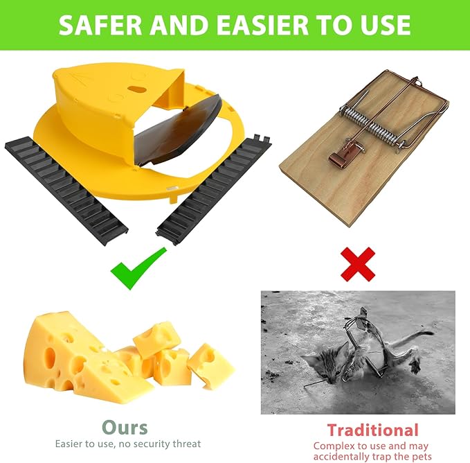 1Pack Mouse Trap Bucket- 5 Gallon Bucket Lid Mouse Rat Trap - Automatic Reset Flip and Slide Mouse Trap - Humane Mouse Rat Traps for Indoor Outdoor Use - Reusable