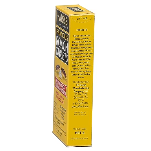 Harris Roach Tablets, Boric Acid Roach Killer with Lure, Alternative to Bait Traps (6oz, 2-Pack)