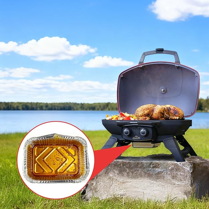 62006 Drip Pan Liners for Napoleon TravelQ 285 Sreies Gas Grill TQ285X, TQ PRO285, TQ285-BL-1, TQ PRO285X, PRO285-BK, TQ285X-RD-1-A, TQ240-BL, TQ240,Aluminum Grill Pans for Napoleon Accessories, 20PCS