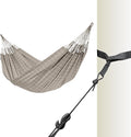 La Siesta® Large Double Brisa Classic Hammock & TreeMount, Trees Beams Posts Suspension Kit, Indoor Outdoor Hammock Swing, Weather Resistant, Almond