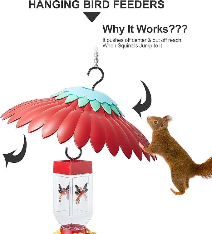 Beserie Bird Feeder Weather Guard Dome Cover Red Rain Shade for Hummingbird Feeders Built-in Moat Proof, Easy to Install 11inch
