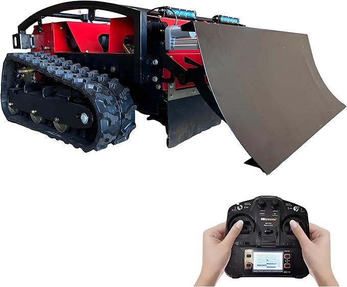Remote Control Lawn Mower | 55-Degree Slope Climb | 24 Inch Cut | 6L Gas Tank | Brushless Drive Motor | 9hp Gas Engine | Snowplow