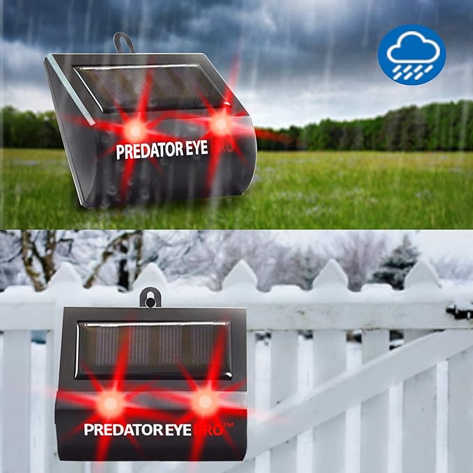 ASPECTEK Predator Eye PRO - Solar-Powered Predator Light with Kick Stand, 4600 Sq. Ft. Coverage for Night-Time Animal Control and Pest Repeller, 2 Pack