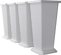 Set of 4 24" Tall Plastic Planters with Trays, Large Tapered Plant Pots for Indoor Outdoor Use, Modern Decorative Planters for Porch, Patio, Garden, and Backyard