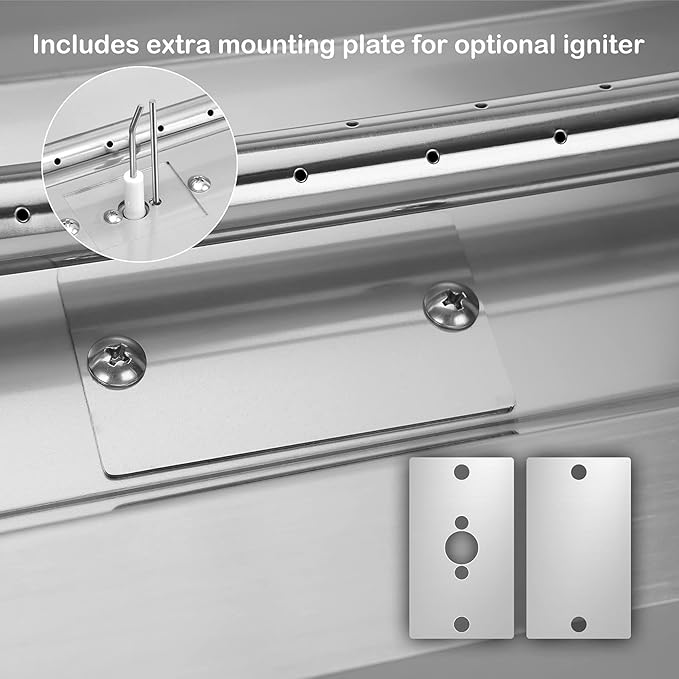 Stanbroil 30 x 6 Inch Linear Natural Gas Fire Pit Burner Kits with Spark Ignition, 304 Stainless Steel Firepit Replacement for Outside Fire Table Backyard, 54,000 BTU'S Max
