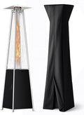HUGROVE Pyramid Patio Heater, 48,000 BTU Rapid Heating Outdoor Propane Heater With Wheels and Weatherproof Cover, Triple Protection System for Patio, Backyard, Garden, Pool