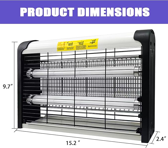 20W Electric Indoor Bug Zapper, Mosquito Trap with UV Light, Insect Eliminator for Home, Office, Restaurant