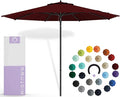 Midtown Umbrellas Push Pop Sunbrella Umbrella 9 Feet Outdoor Umbrella in Burgundy Fabric - Patio Umbrella, Backyard Umbrella, Garden Umbrella, Picnic Table Umbrella & Pool Umbrella - Black Pole