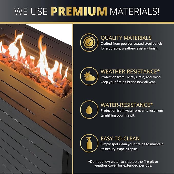 42" Outdoor Propane Fire Pit Table, Gas Fire Pits with Lava Rock Waterproof Cover and Removable Lid for Outside Gatherings Parties on Patio Deck Garden Backyard Balcony 50000 BTU, CSA Certified