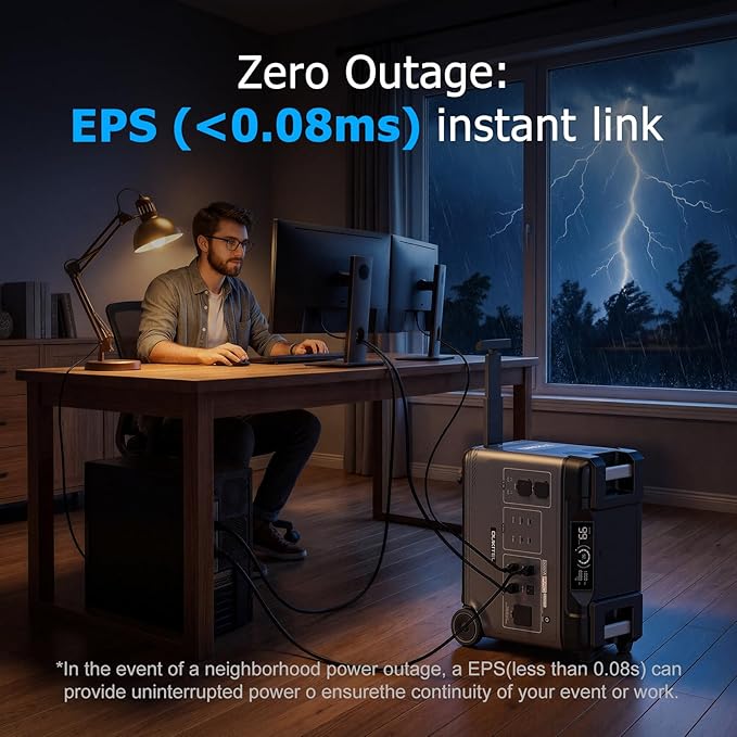 Oukitel BP5000 Pro MAX (5120Wh/5000W) Solar Generator with 400W Solar Panel, 120V/240V Split Phase Output, 9000W Peak Power Station for Home Emergency Backup, Off-Grid, Camping & RV