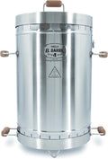 EL BARRIL 45lbs Smoker Grill Combo, Stainless Steel Vertical Barrel Charcoal Grill, Outdoor Smoker with Even Heat Distribution