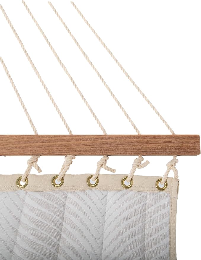Nags Head Hammocks Clock Out Cloud Bella Dura Quilted Hammock, Constructed of Durable Fabrics, Cumaru Spreader Bar, Rolled Rim Grommets, Galvanized Hardware, Handcrafted in The Carolinas