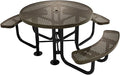 COATEDOUTDOORFURNITURE Heavy-Duty Portable Outdoor Picnic Table with Umbrella Hole, Punched Steel Patio Dining Furniture Made in America (46" Round Top, Textured Gold Vein)
