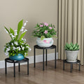 Zhongma Set of 3 Metal Plant Stand for Heavy Potted Plant for Home Indoor and Outdoor, 220 LBS Capacity & Heavy Duty Construction, Sturdy Plant Riser without Installation Required