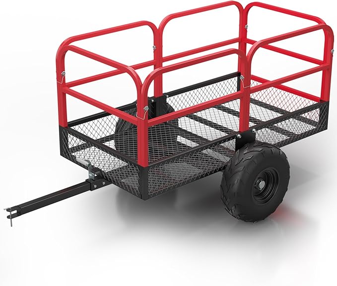 GAOMON Heavy Duty Utility Cart Cargo Trailer, 1700 Lbs 15 Cubic Feet, Yard Utility Trailer with Removable Sides and Handle, Garden Dump Cart for Hauling Behind Lawn & Garden Tractors