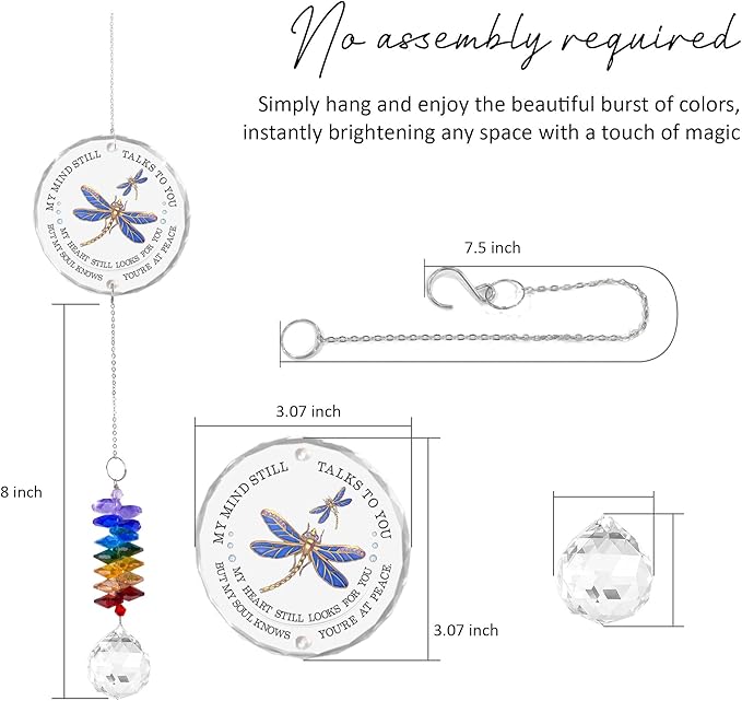 GIFTELIX Memorial Suncatcher - Sympathy Gift for Loss of Loved One - Crystal Rainbow Maker - Bereavement Keepsake - Hanging Crystal Decor - Loss of Family Friend Pet - Suncatcher Ornament