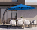 Kingdura 12ft Cantilever Patio Umbrella with Base Included, Large Round Offset Outdoor Pool Umbrella, 360° Rotation & Infinite Tilt, Heavy Duty Aluminum Frame for Deck Backyard, Royal blue